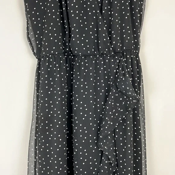A.BYER polka dot spaghetti strap dress black and white L - Picture 4 of 10